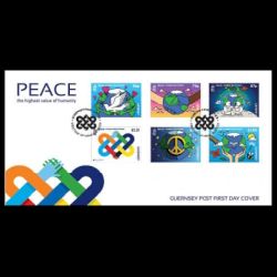 PEACE - The Highest Value of Humanity, EUROPA 2023, postmark of Guernsey