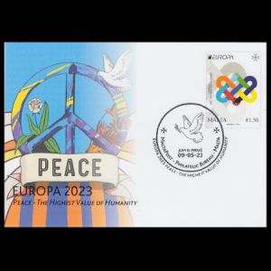 PEACE - The Highest Value of Humanity, EUROPA 2023, stamp of Malta