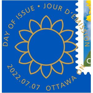 Support for Ukraibe on postmark of Canada 2022
