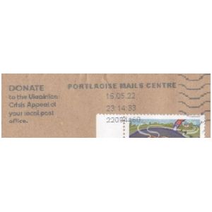 Donate to the Ukrainian Crisis Appeal at your social post office commemorative postmark of Ireland 2022