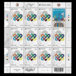 PEACE - The Highest Value of Humanity, EUROPA 2023, stamp of Malta