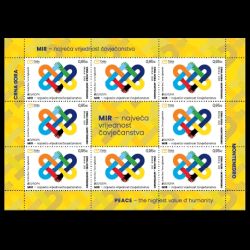 PEACE - The Highest Value of Humanity, EUROPA 2023, stamp of Montenegro