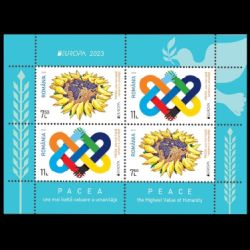 PEACE - The Highest Value of Humanity, EUROPA 2023, stamp of Romania