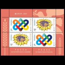 PEACE - The Highest Value of Humanity, EUROPA 2023, stamp of Romania