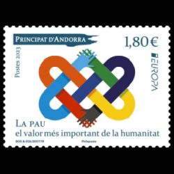 PEACE - The Highest Value of Humanity, EUROPA 2023, stamp of Andorra (France)
