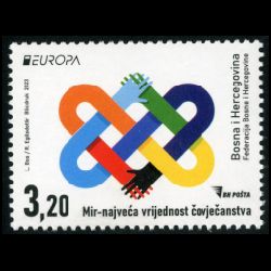 PEACE - The Highest Value of Humanity, EUROPA 2023, stamp of Bosnia and Herzegovina, Bosnian Authority