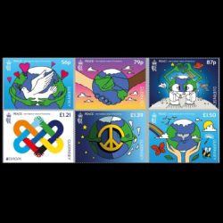 PEACE - The Highest Value of Humanity, EUROPA 2023, stamp of Guernsey
