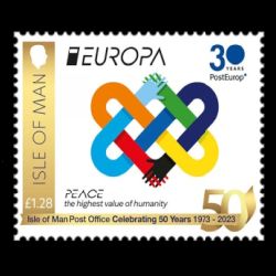 PEACE - The Highest Value of Humanity, EUROPA 2023, stamp of isle_of_man