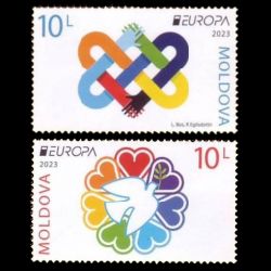 PEACE - The Highest Value of Humanity, EUROPA 2023, stamp of Moldova