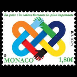 PEACE - The Highest Value of Humanity, EUROPA 2023, stamp of Monaco