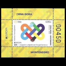PEACE - The Highest Value of Humanity, EUROPA 2023, stamp of Montenegro