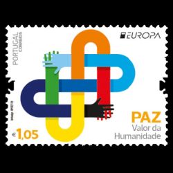 PEACE - The Highest Value of Humanity, EUROPA 2023, stamp of Portugal