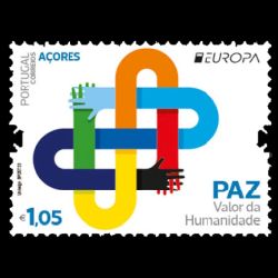 PEACE - The Highest Value of Humanity, EUROPA 2023, stamp of Azores