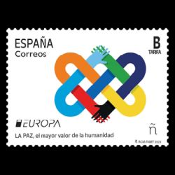 PEACE - The Highest Value of Humanity, EUROPA 2023, stamp of Spain