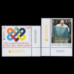 PEACE - The Highest Value of Humanity, EUROPA 2023, stamp of Vatican